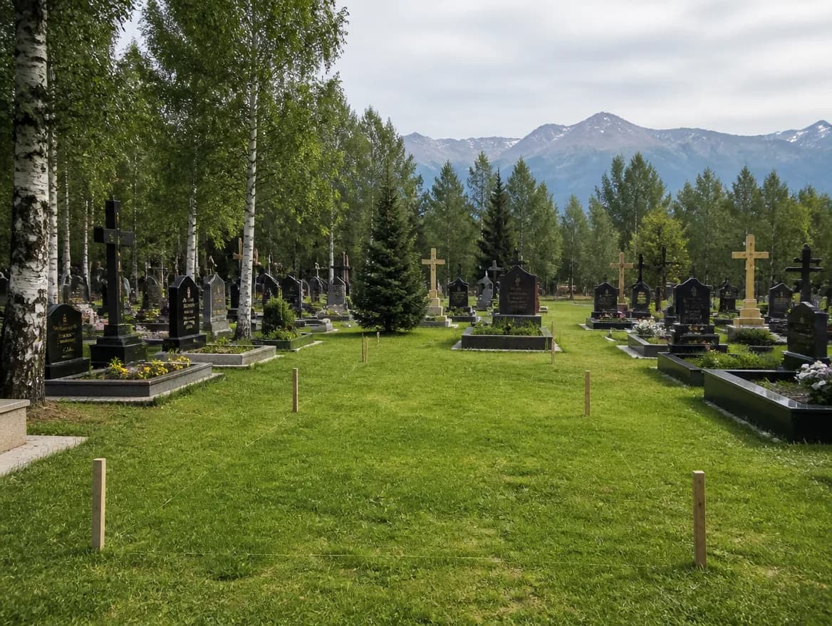 Свободное место на христианском кладбище у гор — Memorial Ritual, Алматы